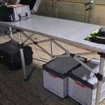Aluminium-Falttisch als Arbeitsfläche an der Einsatzstelle