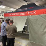 Einsatzzelt der Drohneneinheit im Gerätehaus